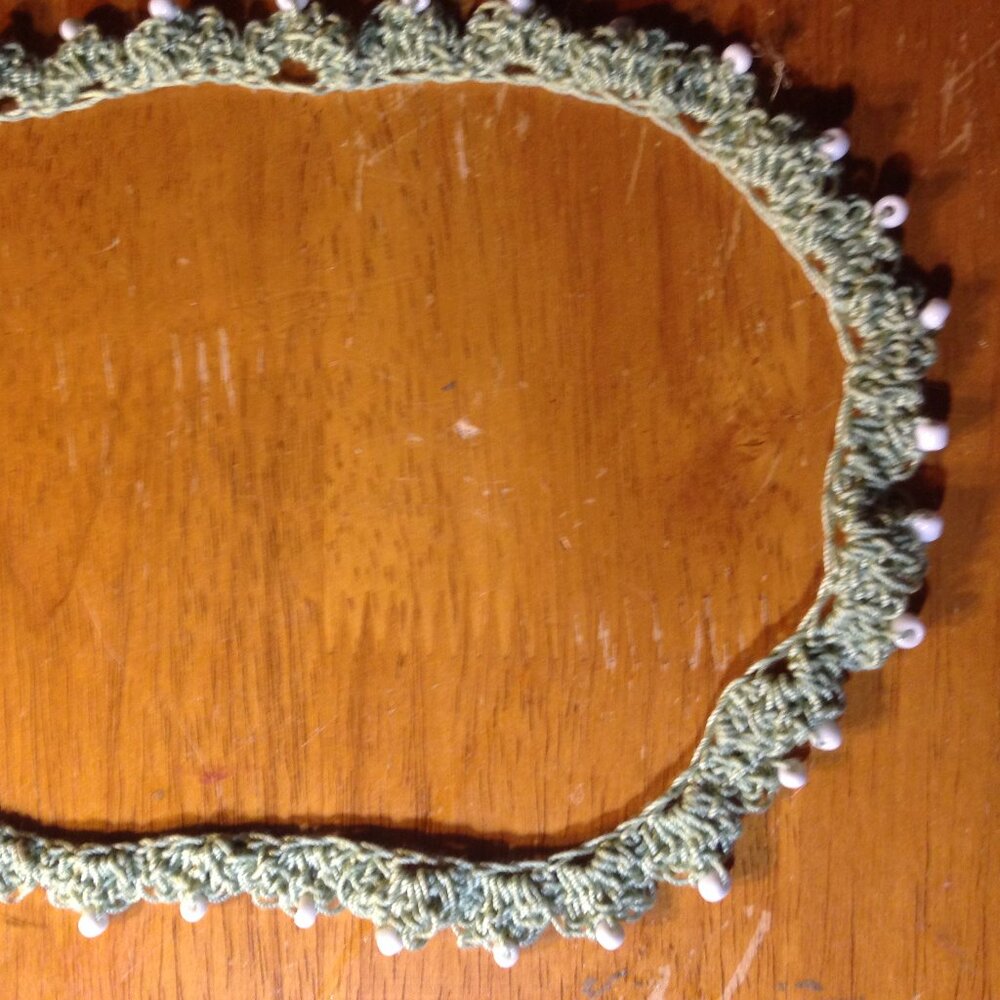 Hand crocheted and beaded necklace
